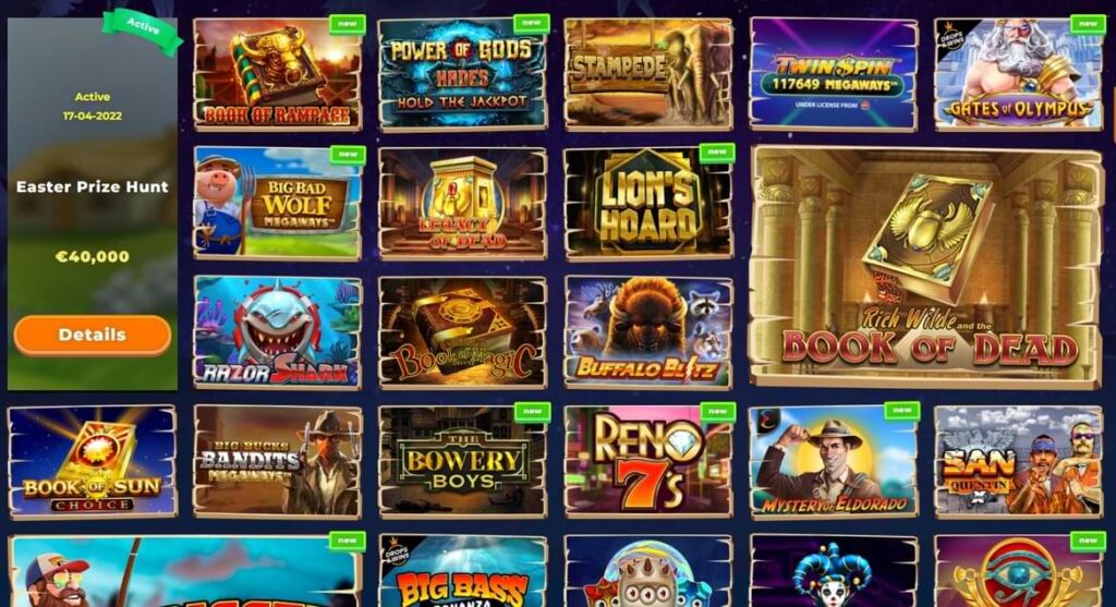 Selección de juegos en Wazamba Casino